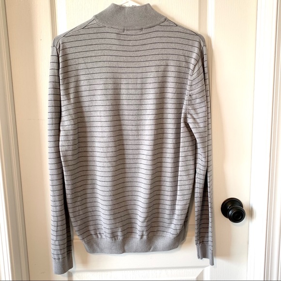 VAN HEUSEN Studio 1/4 Zip Striped Sweater—SZ. Med - Picture 9 of 12